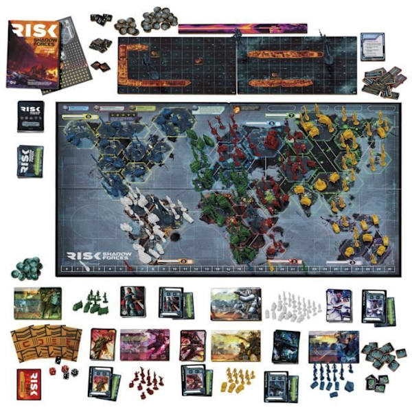Risk Shadow Forces, strategispel, Legacy brädspel för familjer och vuxna, i åldern 13, 3 till 5 spelare, Avalon Hill