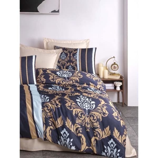 Bäddset - 1 påslakan 220 x 240 cm + 2 örngott 60 x 60 cm - 100% mikrosatin polyester - Blå