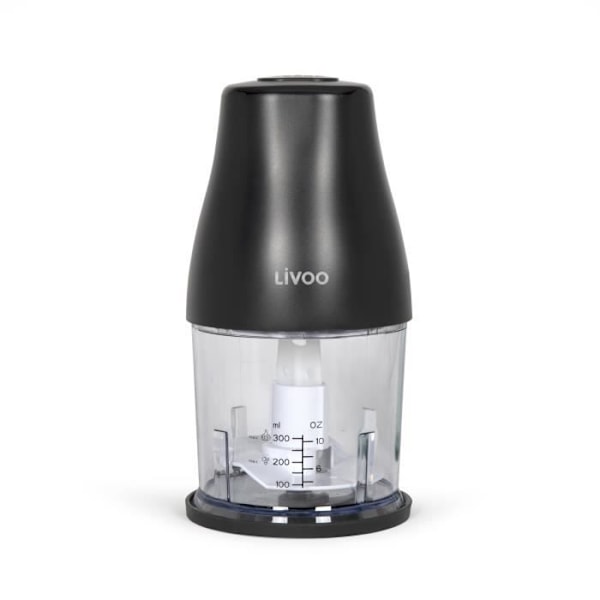 Chopper - LIVOO - 300 ml - 400 W - 1 hastighet och turbofunktion - 2 blad i rostfritt stål - Svart
