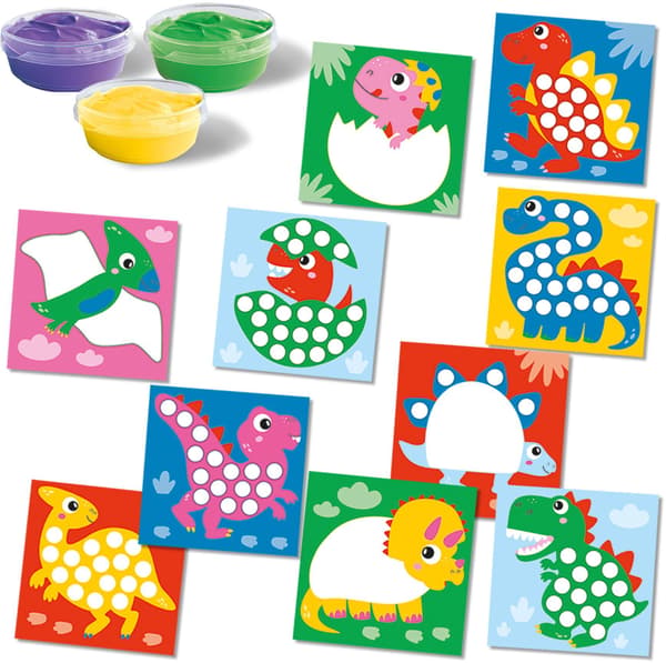 Min första - Fingermålning - Dinosaurier - SES CREATIVE - Måla 10 dinosauriekort.
