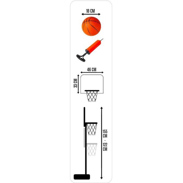 Barnbasketkorg - MARVEL - Justerbart stativ 155 cm