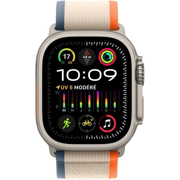 Apple Watch Ultra 2 GPS + Cellular - 49 mm - Titanfodral - Orange/Beige Trail Loop-rem - M/L