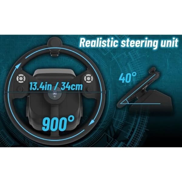 Farmsimuleringsratt - HORI - PC - 340 mm - 900° rotation - 76 knappar