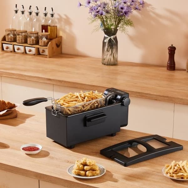 Fritös - CONTINENTAL EDISON - CEFR3BLK - 3 L - 2000 W - 1 korg - Svart