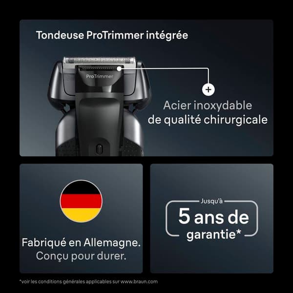 Braun Series 8 8617S rakapparat med ProTrimmer, våt/torr, grillesystem, grå grå one size