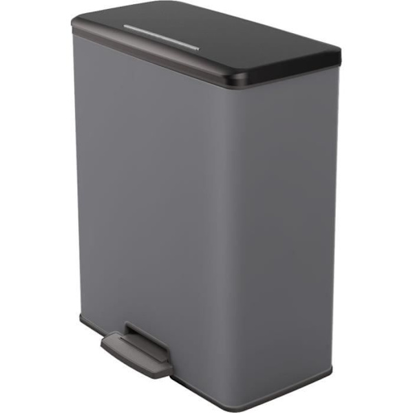 Rektangulär papperskorg - DECO BIN - CURVER - 65L - Stor kapacitet - 49 x 32 x 61 cm - Antracit