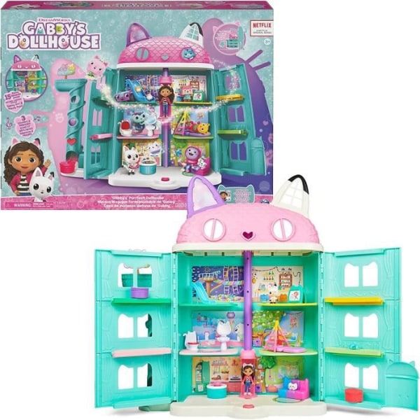 Gabby and the Magic House - The Giant Replica of the Magical House of Gabby - 2 Figurines + 15 Elements of the Game