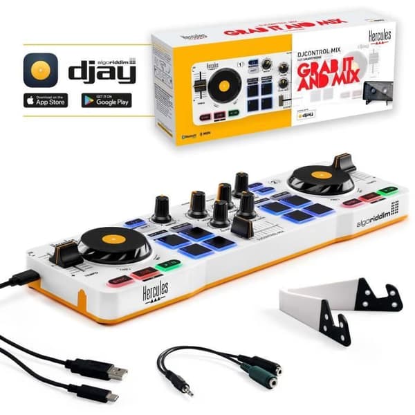 HERCULES DJControl Mix - Trådlös Bluetooth DJ Controller för smartphones (iOS och Android)