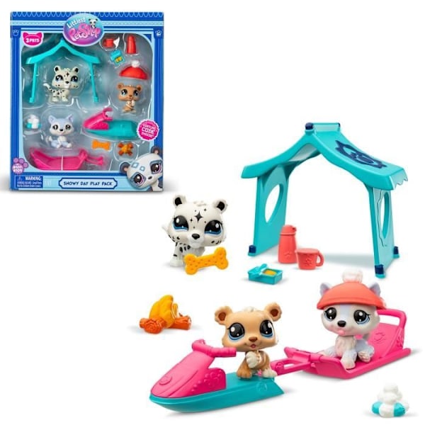 Temapaket för 3 husdjur - BANDAI - Littlest Pet Shop Snow - Djur och tillbehör