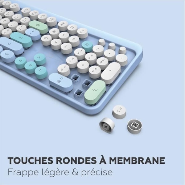 Trådlöst tangentbord + mus combo - MOBILITY LAB - Pure Color - Blå - Ergonomisk design - Diskret skrivning