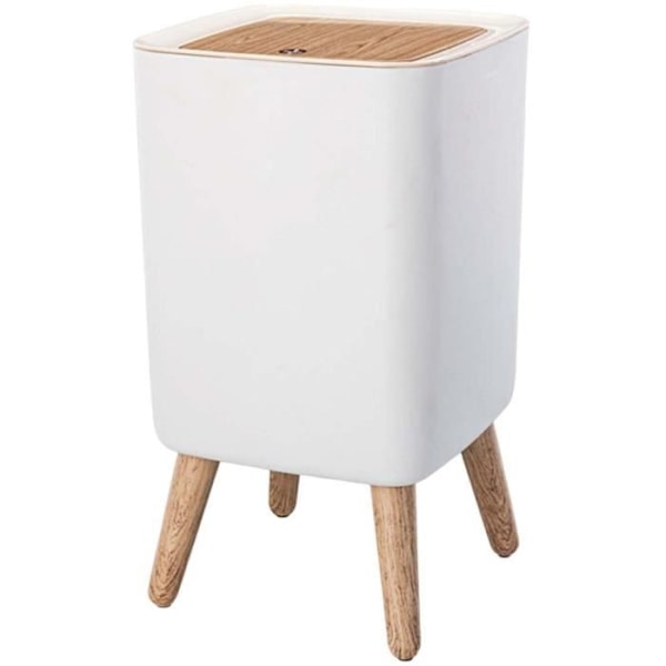 Badrum push-typ golvstående soptunna - MALMO SQUARE - KITCHEN MOVE - 10L - Designer trä