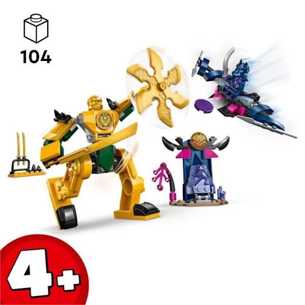 LEGO 71804 NINJAGO Arins kamprobot, Ninja leksak med Arin Minifigurer med mini-Katana och robotar