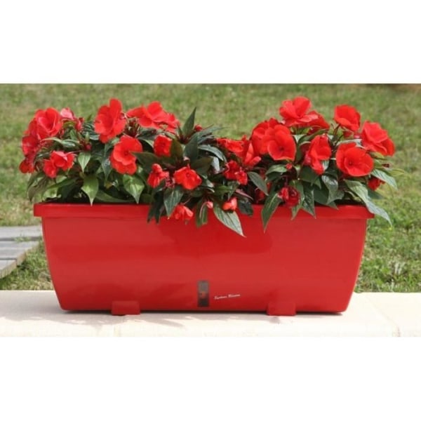 RIVIERA EVA blomlåda - Set med 2 planteringskärl - Plast - 57 cm - Röd