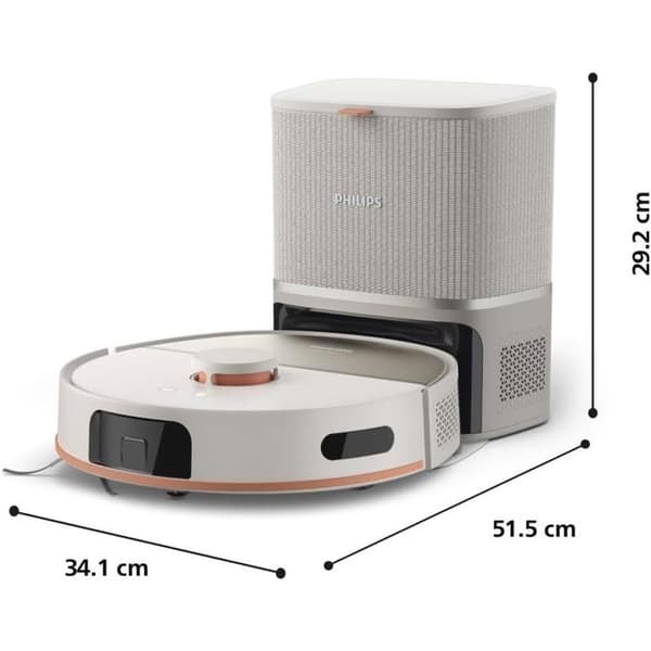 Philips HomeRun 5000 Robotdammsugare & Rutmopp XU5100/20 med Auto-Empty Station, LDS-laser beige
