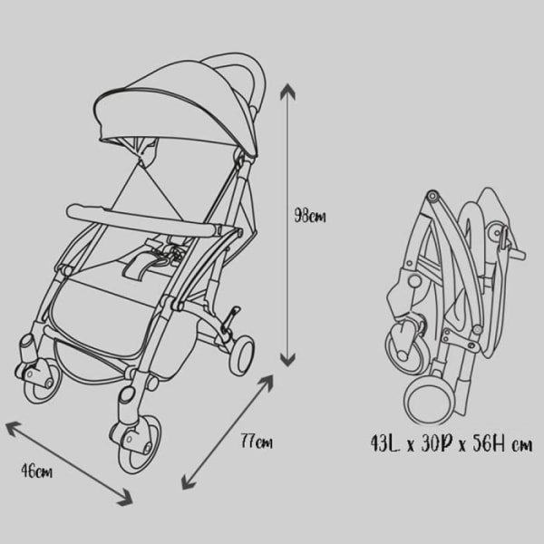 2 i 1 kombinerad barnvagn NANIA LILI 0-36 månader - Justerbart ryggstöd + BEONE EVO R129 bilbarnstol 40-85 cm
