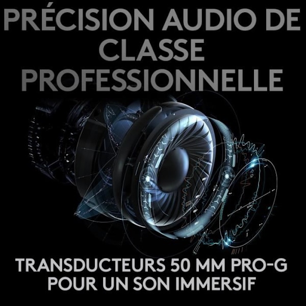 LOGITECH G - Trådlöst spelheadset - PRO X 2,4 Ghz - svart - 981-000907