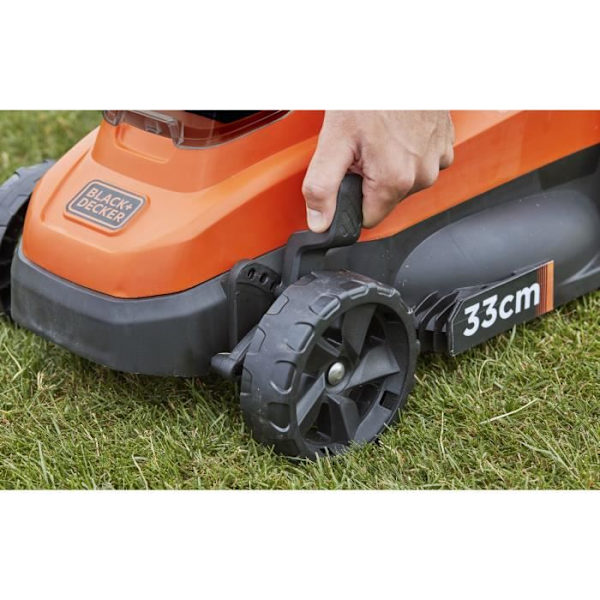 BLACK & DECKER 18V LITHIUM Trådlös gräsklippare 33 cm - 2,5 Ah - 2 batterier - 1 laddare - BCMW3318L2-QW