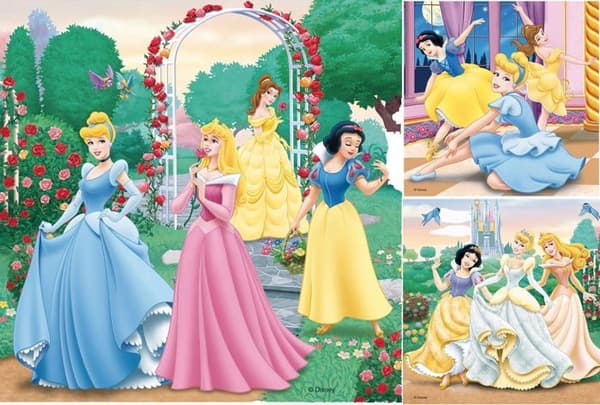 DISNEY PRINCESSES Pussel 3 x 49 st - Disney