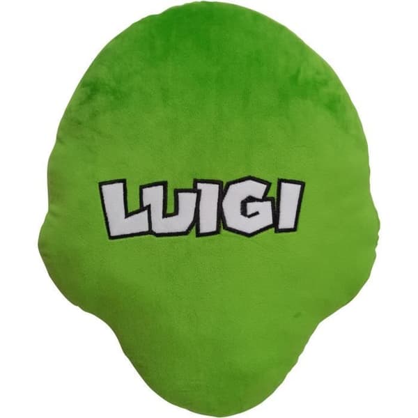 3D-kudde - MARIO BROS - Luigi-ansikte - Mikrofiber - 40 cm