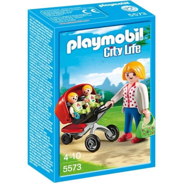 PLAYMOBIL 5573 - City Life - Mamma med tvillingar och barnvagn