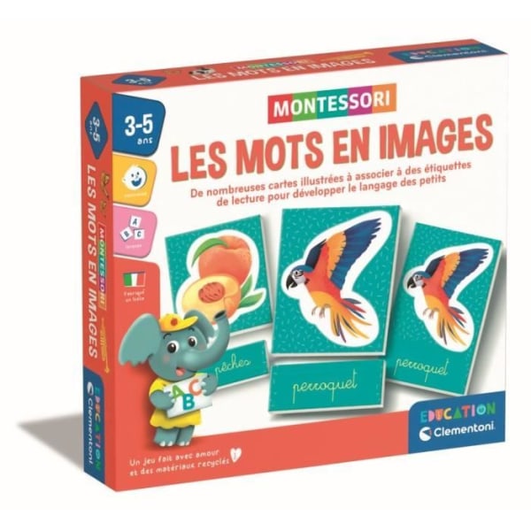 Montessori - Clementoni - Ord i bilder - Pedagogiskt spel som utvecklar lexikonet - Från 3 år