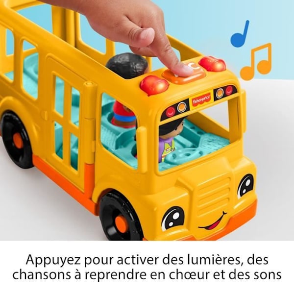 Fisher-Price Lilla Människor-Skolbuss-Push Musik Fordon HYT03