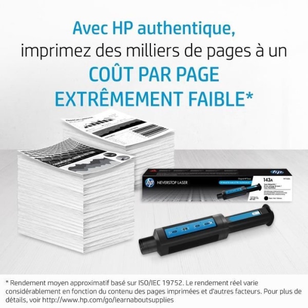 HP 143A-paket med 2 äkta Neverstop svart tonerpåfyllningssats (W1143AD), för HP Neverstop 1000/1200-serien