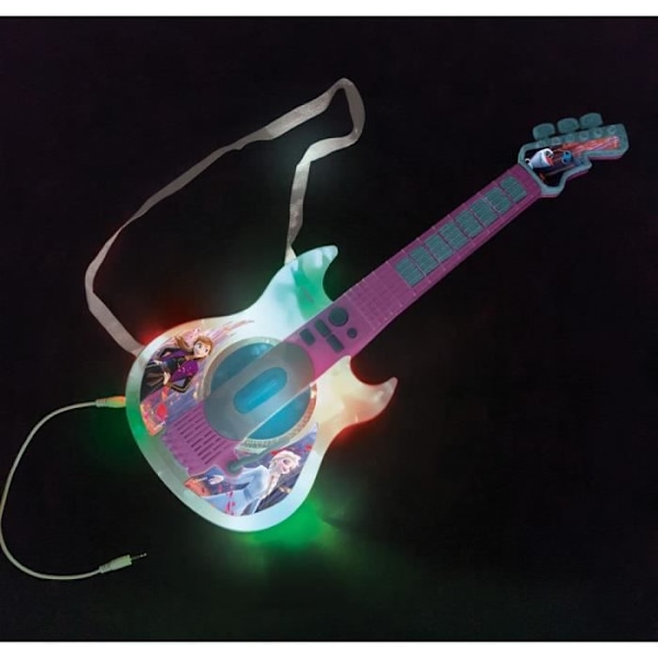 THE FROZEN QUEEN - Lysande elektronisk gitarr med glasögon utrustad med mikrofon