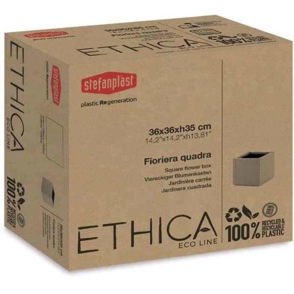 Blomlåda - ETHICA - Krita - Fyrkantig - 38 L - STEFANPLAST