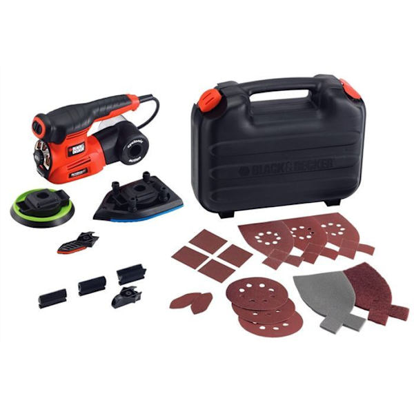 BLACK & DECKER KA280K - 4 i 1 multislipmaskin - 220 W - 230 V - Röd och svart