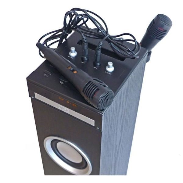 Inovalley HP49CD - Bluetooth Sound Tower - CD-spelare och karaokefunktion - 100W - FM-radio - USB-port - Aux-ingång - Svart