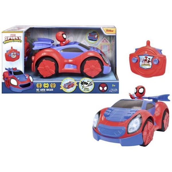 Spidey - Radiostyrd bil - 27cm - Turbofunktion - Uppladdningsbart batteri via USB-kabel