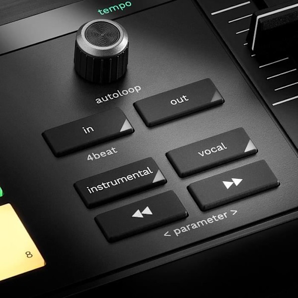 HERCULES DJCONTROL INPULSE T7 - Svart motoriserad DJ-kontroller med två däck