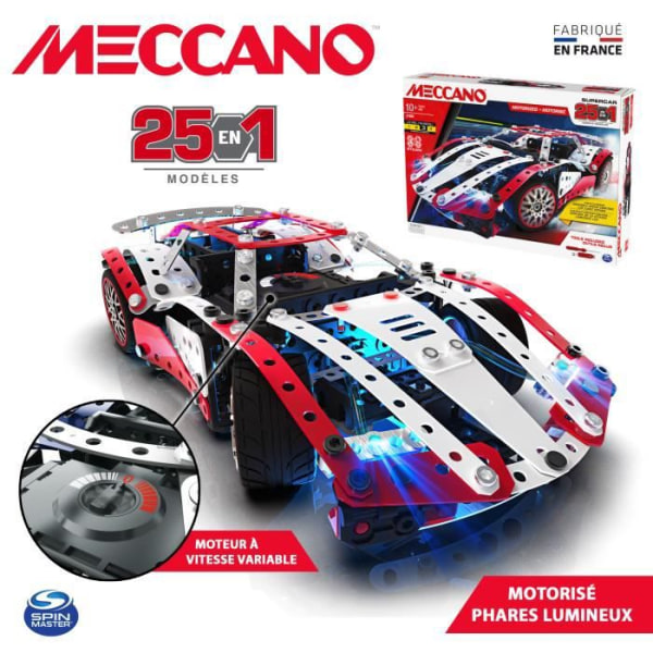 MECCANO Fordon för att bygga Supercar 25 -modeller