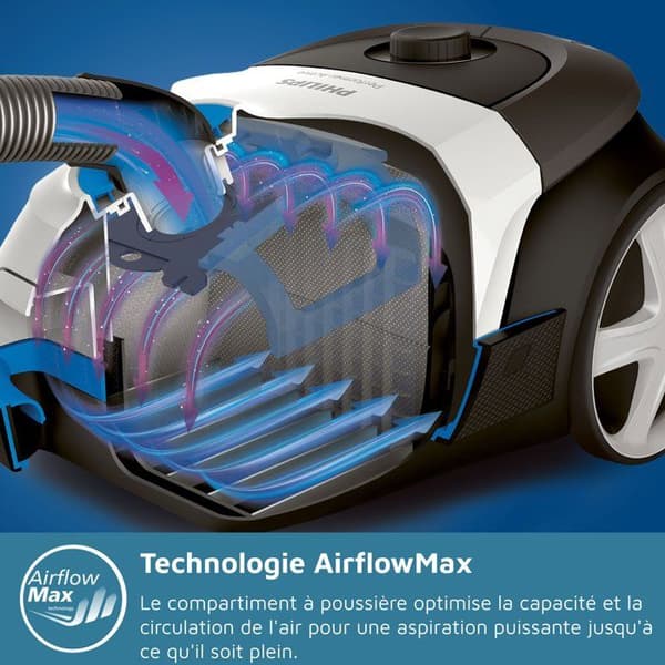 Dunkdammsugare med påse - PHILIPS - XD5123/10 - 900 W - 4 L - Svart