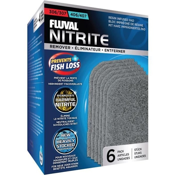 Fluval 307/407 Nitratfilter - 6 st - Blå - För kallvattenfiskar