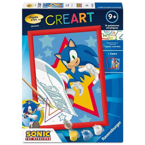 Ravensburger  CreArt Kids 18x24cm  Måla efter siffror  Sonic  Måla efter siffror-kit  Från 7 år  12023230