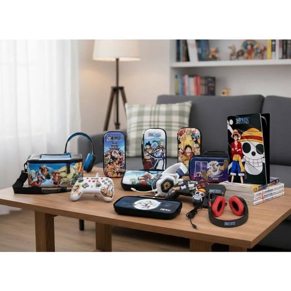 Gamepad - Nintendo Switch, Switch 2 och PC - One Piece - Kabelansluten - Vit - Vibrationsfunktion - 3m Kabel - Luffy - Konix