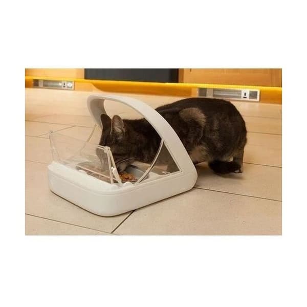 Sureflap Surefeed RFID foderautomat för katt och småhundar, vit/grå med microchip-åtkomst Vit och grå one size
