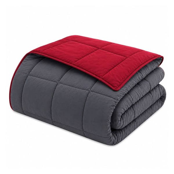 HUDSON Lightweight Microfiber Duvet 200g / m² 240x260cm Grå & Röd