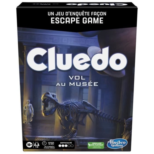 Cluedo Flight at the Museum - Escape Game in Investigation Game - Family Cooperative Set Game - Från 10 år gammal - 1 till 6 spelare