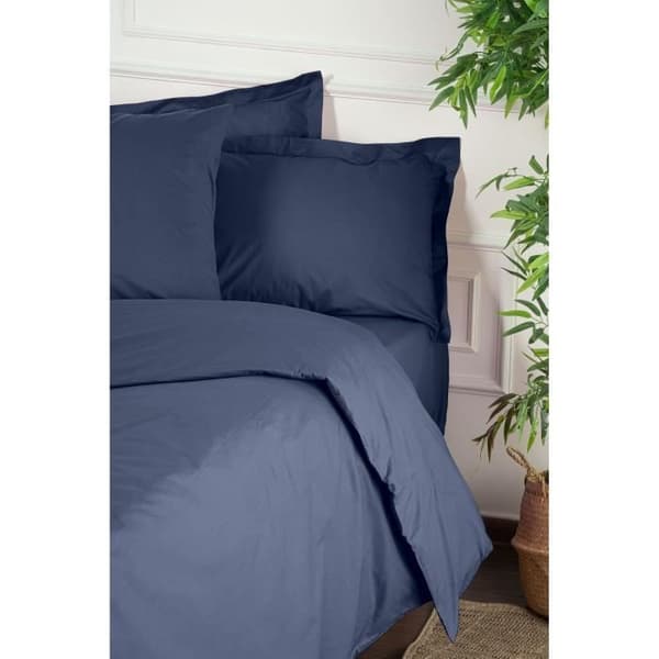 Bäddset - 1 påslakan 220 x 240 cm + 2 örngott 60 x 60 cm - 100% förstärkt bomull - Blå