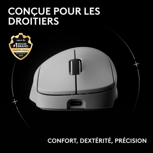 Gamingmus - trådlös - Logitech - G Pro X Superlight 2 DEX - Vit