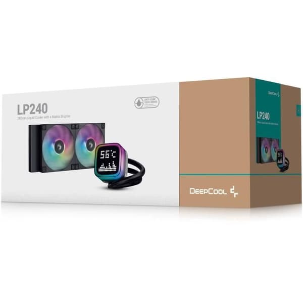 Vattenkylning AIO - DEEPCOOL LP240 - 2x 120 mm ARGB-fläktar - Svart