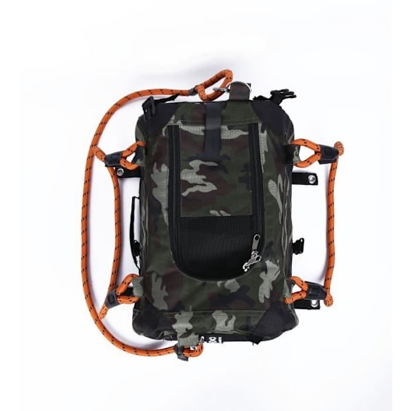 Bärväska - M PETS - REMIX 2 in 1 Camouflage & Orange - 41 x 28 x 28 cm - Vikbar - Lättvikt - Selebälte