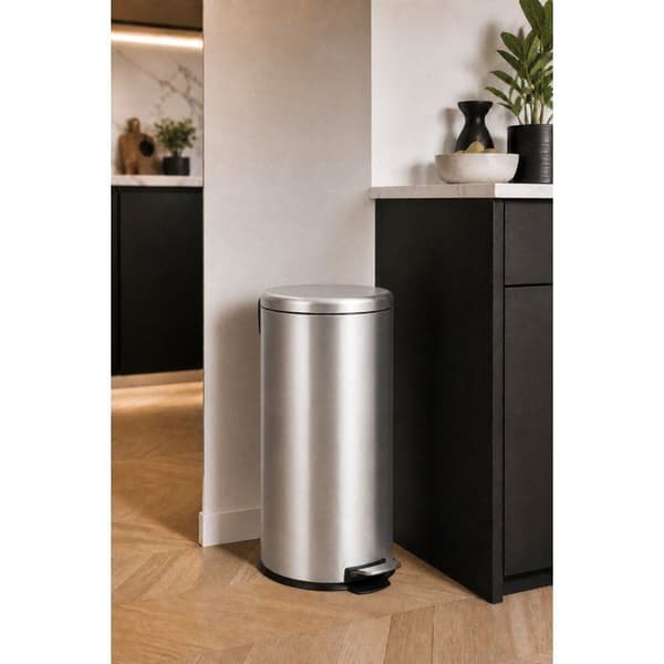 KITCHEN MOVE Pedal köksfat - Borstat rostfritt stål - 30L - URBAN