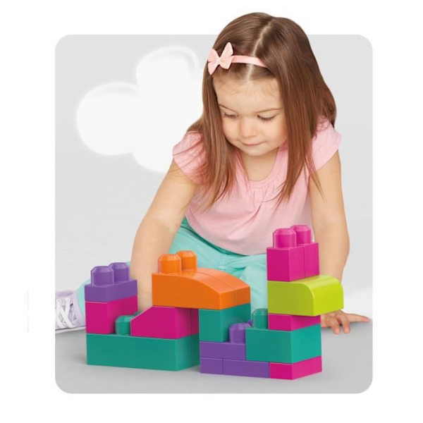 MEGABLOKS First Builders - Medium Pink Bag - 60 block