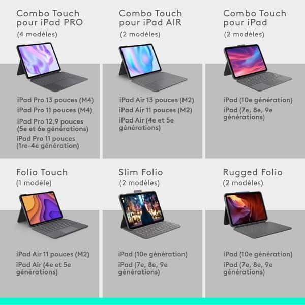 Surfplatta Tillbehör Logitech Combo Touch tangentbordsfodral för iPad Air 13-tum (M2)(2024)
