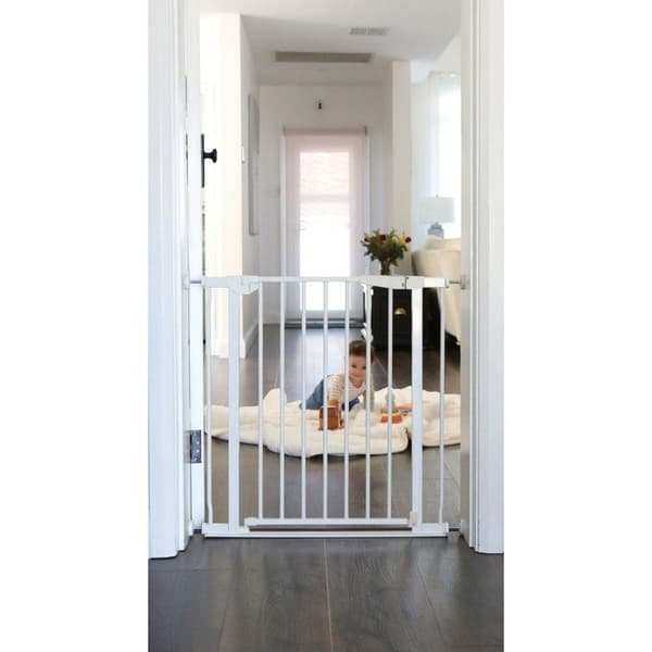 Säkerhetsgrind - DREAMBABY - Advance Auto-Close - Låg bas - Passar 75-81 cm, 76 cm höjd - Vit