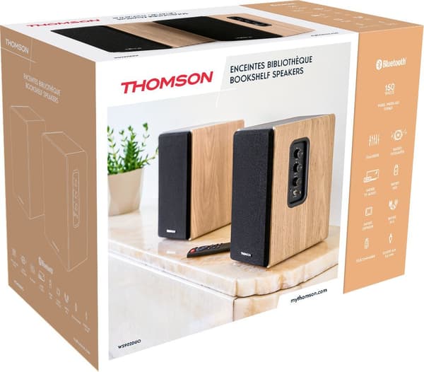 Högtalarset - THOMSON - 2 högtalare - Svart och trä